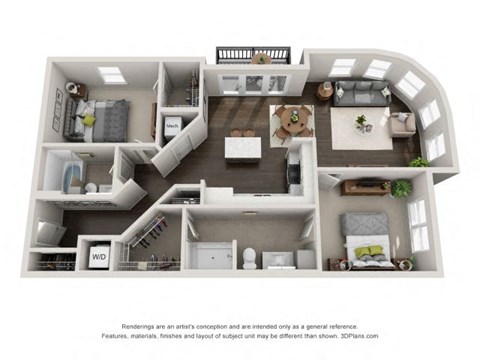 B5 Floor Plan at Marq on Main, Illinois, 60532
